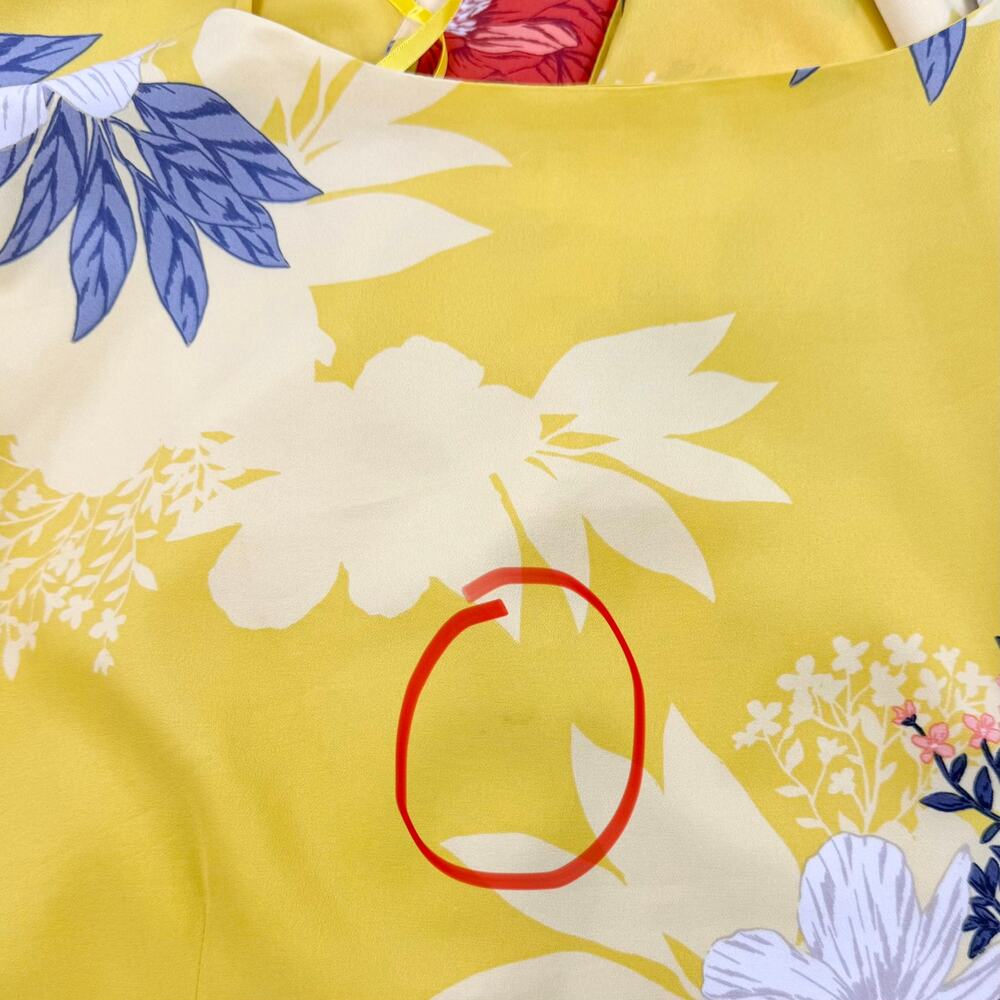 Eliza J Floral Faux Wrap Midi Dress Women's 12 Yellow Multicolored - Picture 14 of 16